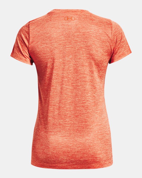 Women's UA Tech™ Twist Big Logo Gel Short Sleeve in Orange image number 5